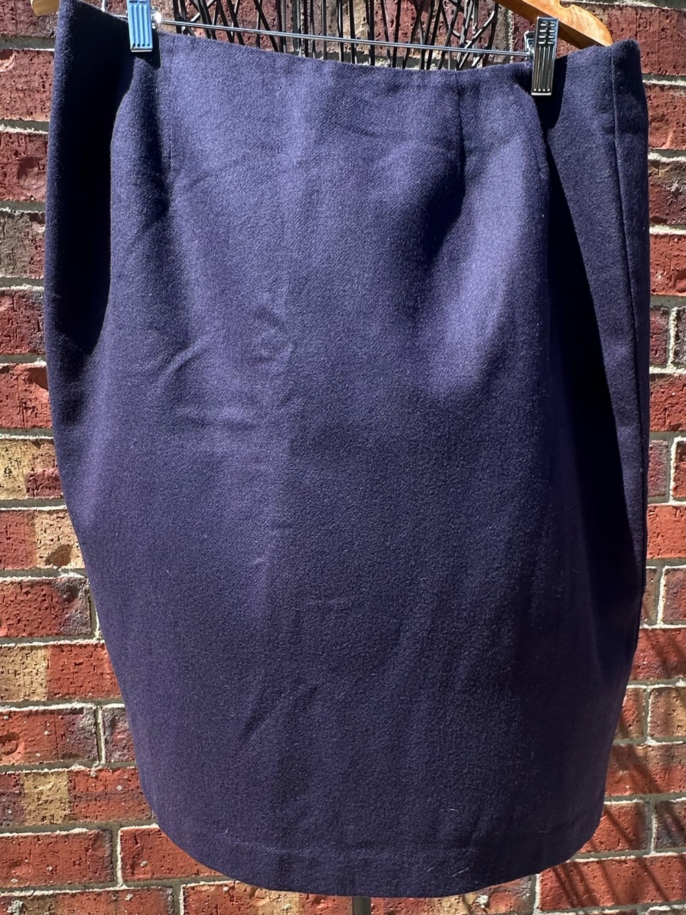 J.G.Hook 100% Pure New Wool Skirt Navy Pencil Classic Career Office Capsule